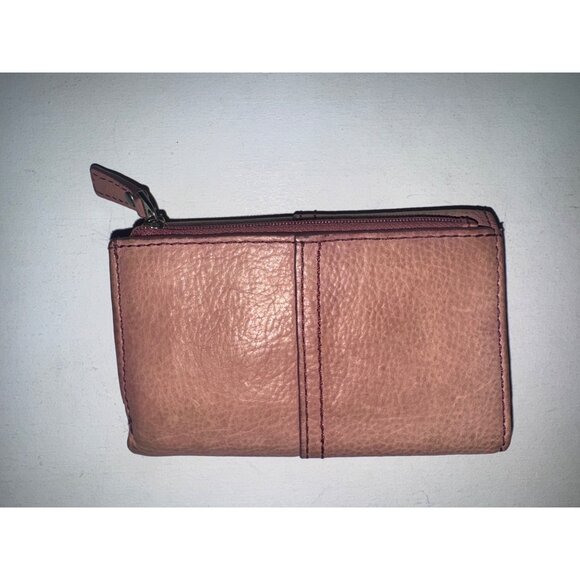 Vintage Fossil Womens Wallet RARE Pink Leather Maddox Trifold Classic Pebbled - Picture 7 of 12